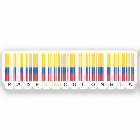 Made in Colombia Barcode Flag Sticker シール (正面)