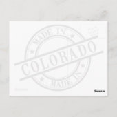 Made In Coloradoスタンプスタイルロゴシンボルブラック ポストカード (裏面)
