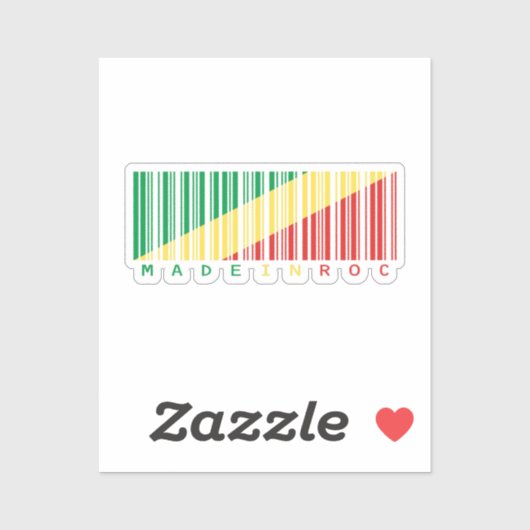 Made in Congo Barcode Flag Sticker シール (シート)