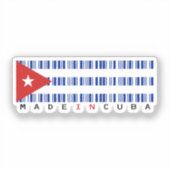 Made in Cuba Barcode Flag シール (正面)