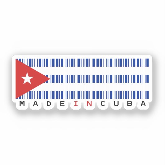 Made in Cuba Barcode Flag シール (正面)