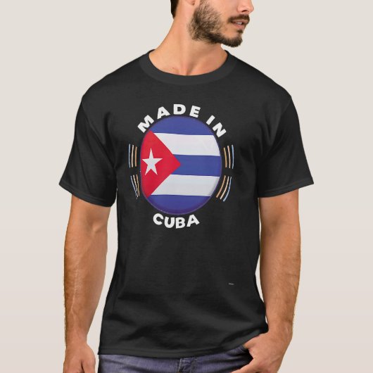 Made In Cuba Vintage  Cuban Flag Tシャツ (正面)