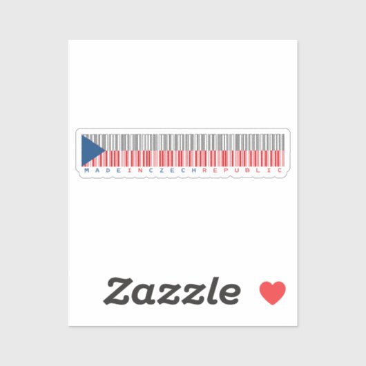 Made in Czech Republic Barcode Flag シール (シート)