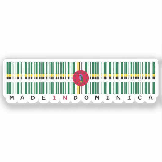 Made in Dominica Barcode Flag シール (正面)