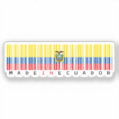 Made in Ecuador Barcode Flag Sticker シール (正面)