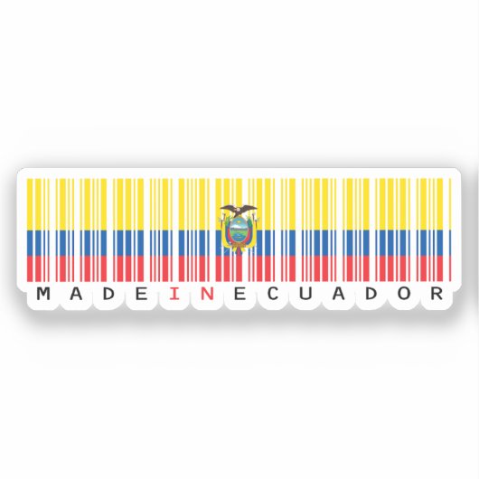 Made in Ecuador Barcode Flag Sticker シール (正面)