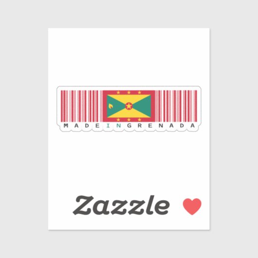 Made in Grenada Barcode Flag シール (シート)