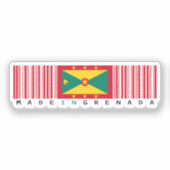 Made in Grenada Barcode Flag シール (正面)