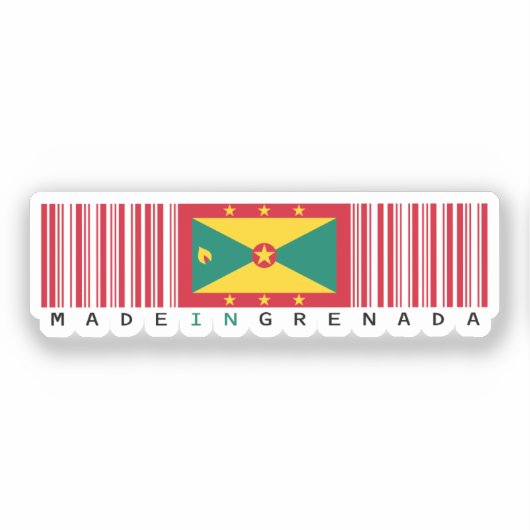 Made in Grenada Barcode Flag シール (正面)