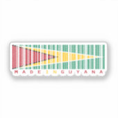 Made in Guyana Barcode Flag Sticker シール (正面)