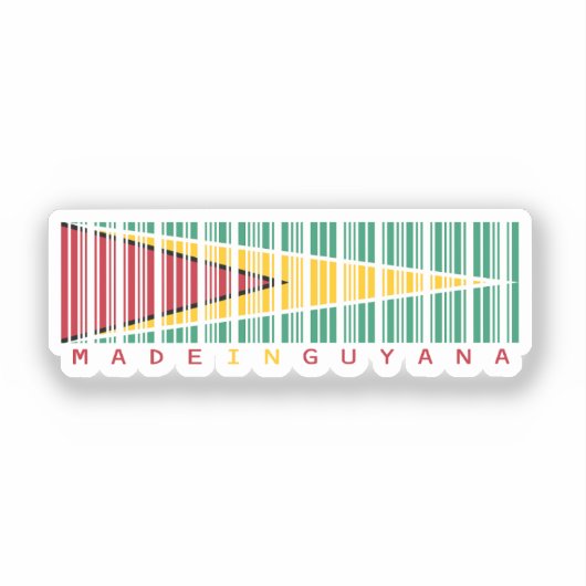 Made in Guyana Barcode Flag Sticker シール (正面)