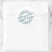 Made in Hawaii Green Round Rubber Stampロゴ ラウンドシール (バッグ)