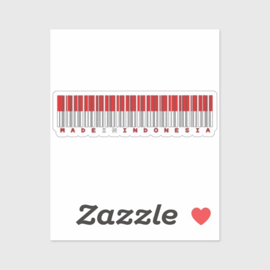 Made in Indonesia Barcode Flag Sticker シール (シート)