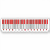 Made in Indonesia Barcode Flag Sticker シール (正面)
