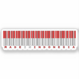 Made in Indonesia Barcode Flag Sticker シール