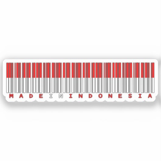 Made in Indonesia Barcode Flag Sticker シール (正面)