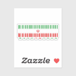 Made in Iran Barcode Flag Sticker シール