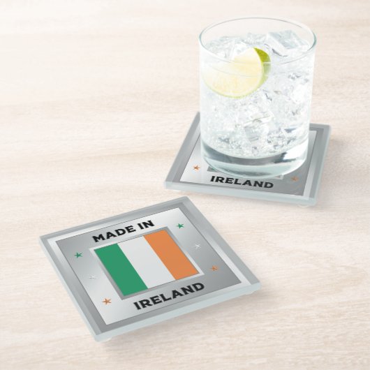 Made In Ireland ガラスコースター (アングル)