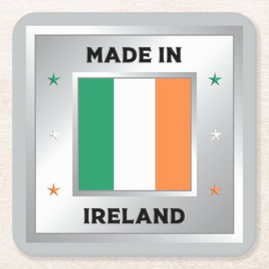 Made In Ireland スクエアペーパーコースター (正面)