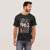 Made In January 1962 60 Years Being Awesome 60Th B Tシャツ (正面フル)