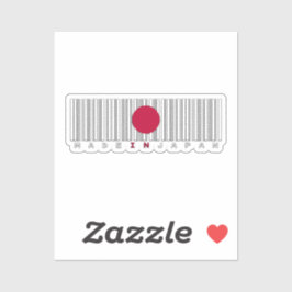 Made in Japan Barcode Flag Sticker シール