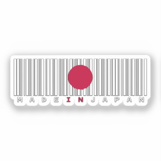 Made in Japan Barcode Flag Sticker シール (正面)