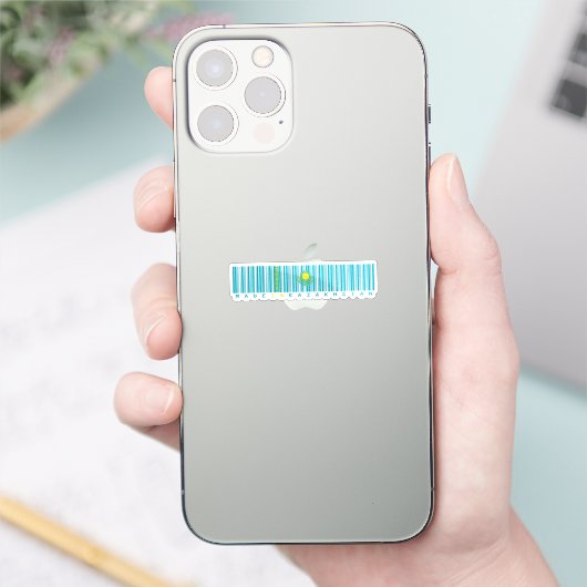 Made in Kazakhstan Barcode Flag Sticker シール (スマートフォン)