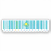 Made in Kazakhstan Barcode Flag Sticker シール (正面)