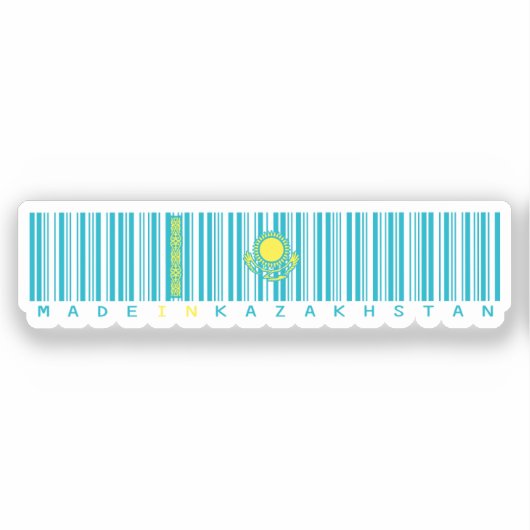 Made in Kazakhstan Barcode Flag Sticker シール (正面)