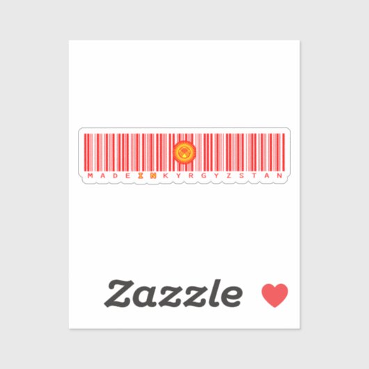 Made in Kyrgyzstan Barcode Flag Sticker シール (シート)