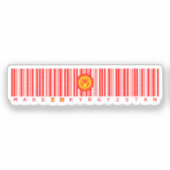 Made in Kyrgyzstan Barcode Flag Sticker シール (正面)