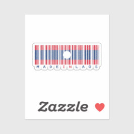 Made in Laos Barcode Flag Sticker シール