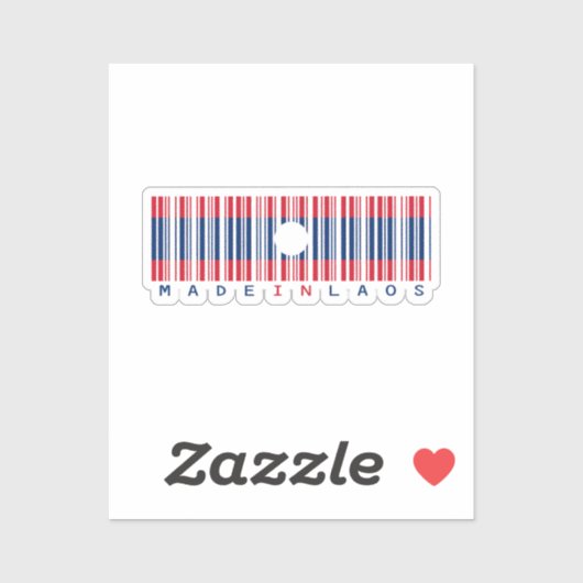 Made in Laos Barcode Flag Sticker シール (シート)