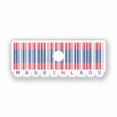 Made in Laos Barcode Flag Sticker シール (正面)