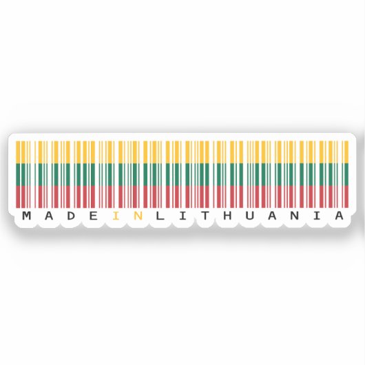 Made in Lithuania Barcode Flag シール (正面)