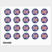 Made in London England Union Jack Flag ラウンドシール (シート)