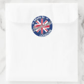 Made in London England Union Jack Flag ラウンドシール (バッグ)