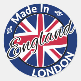 Made in London England Union Jack Flag ラウンドシール