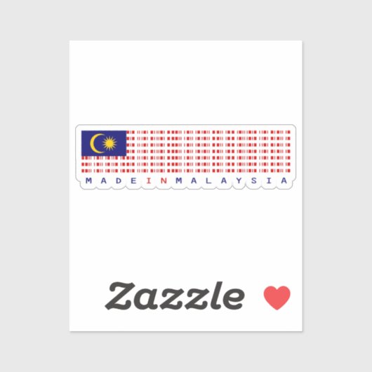 Made in Malaysia Barcode Flag Sticker シール (シート)