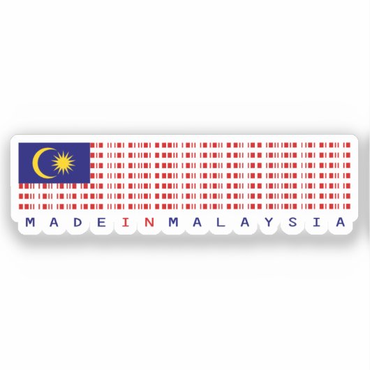Made in Malaysia Barcode Flag Sticker シール (正面)
