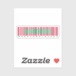 Made in Maldives Barcode Flag Design シール