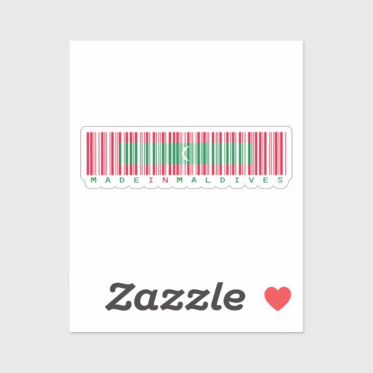 Made in Maldives Barcode Flag Design シール (シート)