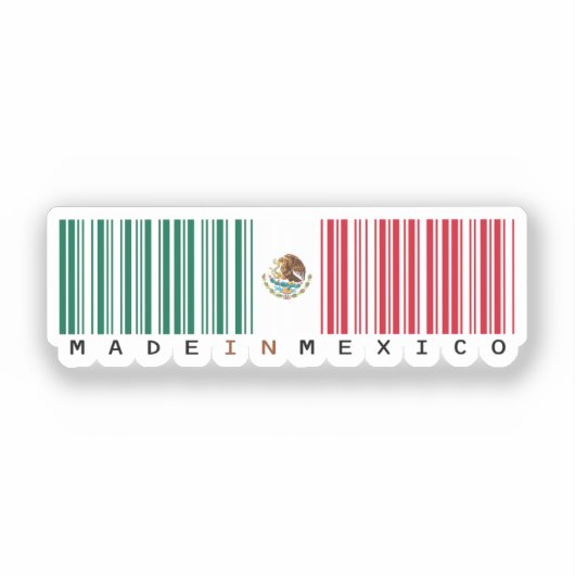 Made in Mexico Barcode Flag シール (正面)