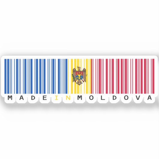 Made in Moldova Barcode Flag シール (正面)