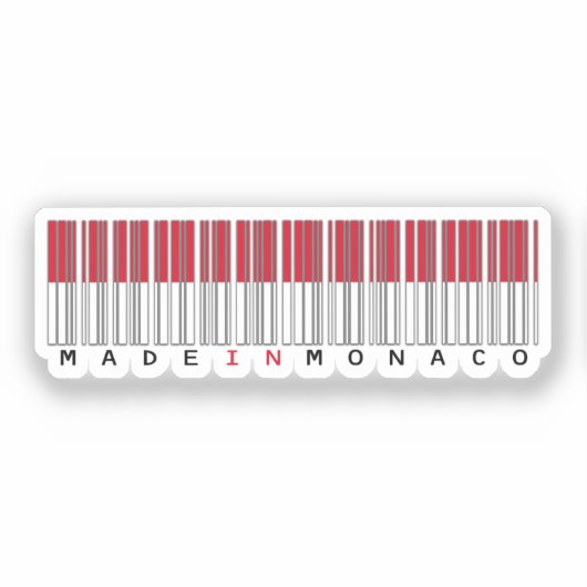 Made in Monaco Barcode Flag シール (正面)