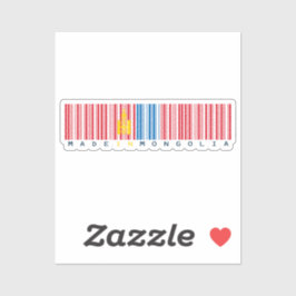 Made in Mongolia Barcode Flag Design シール