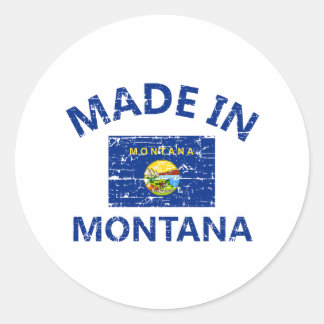 MADE in MONTANA統一された州国旗のデザイン ラウンドシール