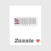 Made in Nepal Barcode Flag Design シール (シート)