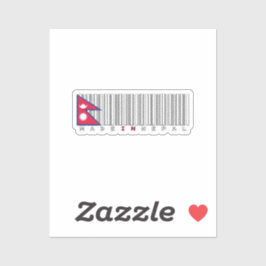 Made in Nepal Barcode Flag Design シール