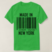 Made in New York Barcode おもしろい Tシャツ (デザイン正面)
